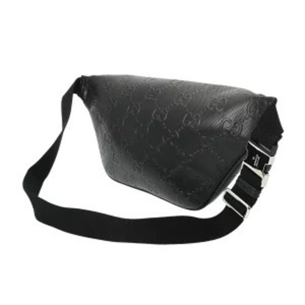 Gucci GG Embossed Belt Bag Black Leather Body - Picture 2 of 9